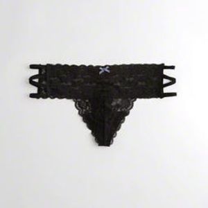 Strappy Black Lace Thong
